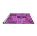 Sideview of Machine Washable Patchwork Purple Transitional Area Rugs, wshcon2699pur