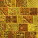 Square Patchwork Yellow Transitional Rug, con2699yw