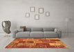 Machine Washable Patchwork Orange Transitional Area Rugs in a Living Room, wshcon2699org