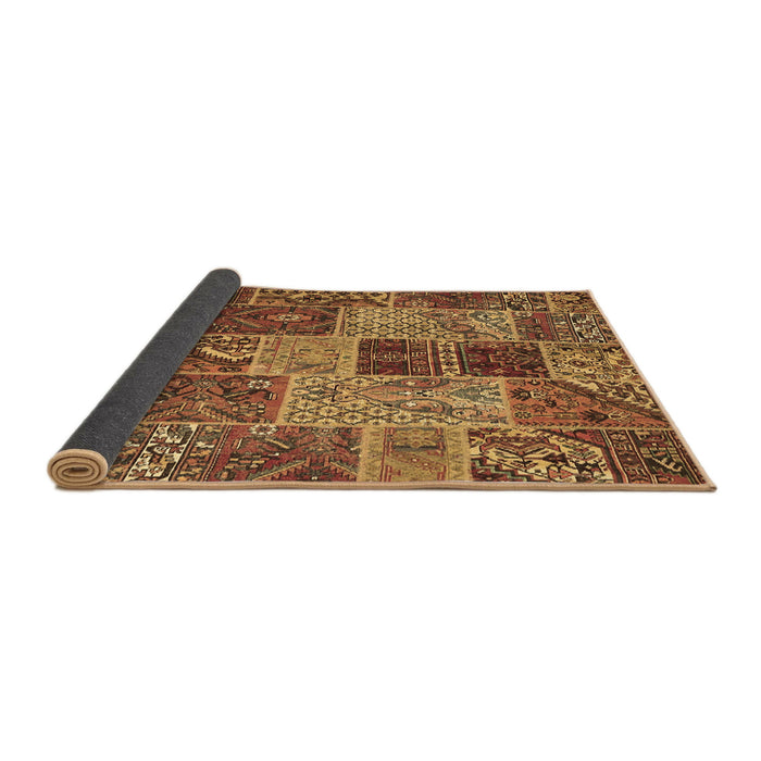 Sideview of Patchwork Brown Transitional Rug, con2699brn