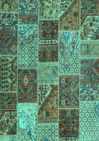 Patchwork Turquoise Transitional Rug, con2699turq