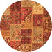 Square Patchwork Orange Transitional Rug, con2699org