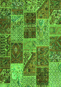 Patchwork Green Transitional Rug, con2699grn