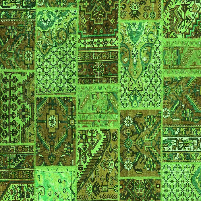 Patchwork Green Transitional Rug, con2699grn