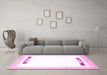 Machine Washable Solid Pink Modern Rug in a Living Room, wshcon269pnk