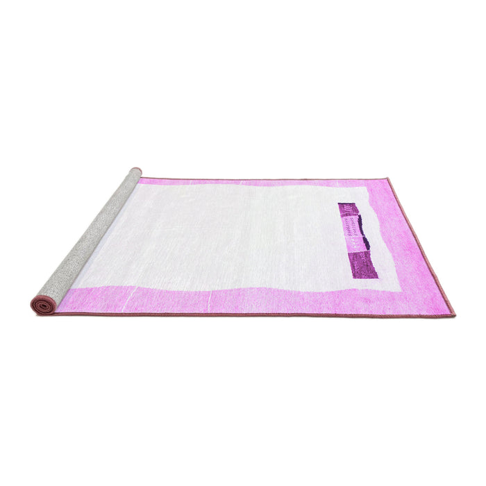Sideview of Machine Washable Solid Purple Modern Area Rugs, wshcon269pur