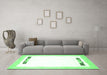 Machine Washable Solid Emerald Green Modern Area Rugs in a Living Room,, wshcon269emgrn