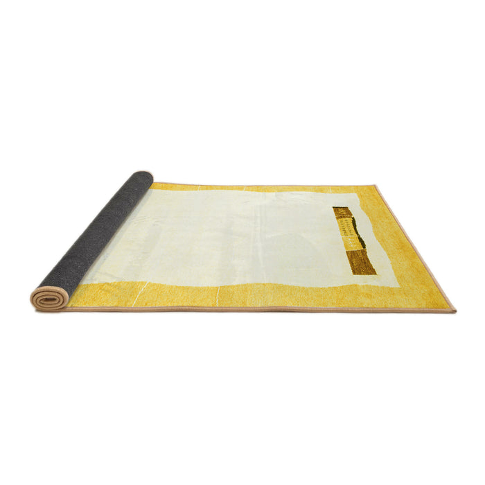 Sideview of Solid Yellow Modern Rug, con269yw