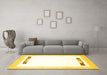 Machine Washable Solid Yellow Modern Rug in a Living Room, wshcon269yw