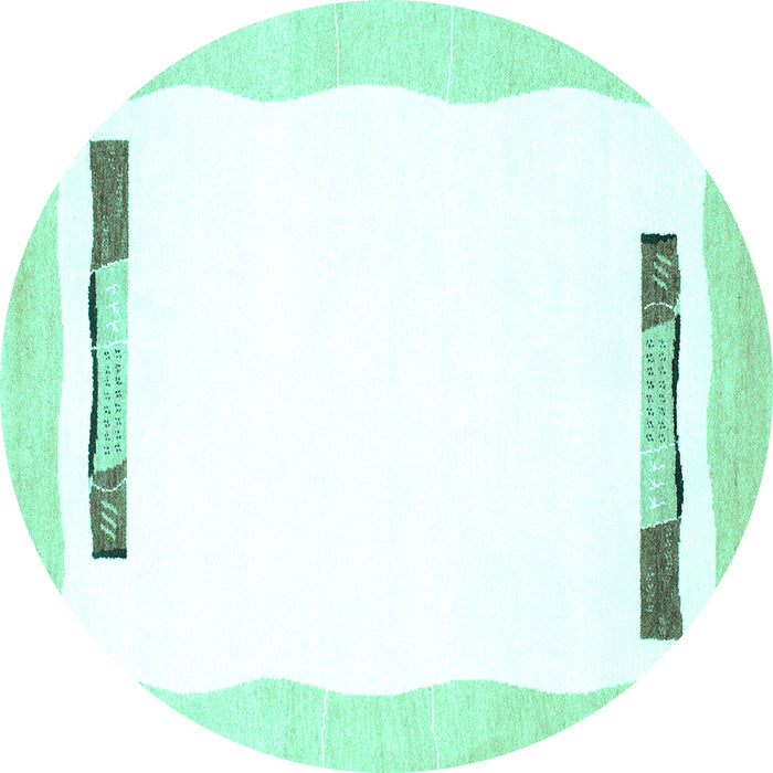 Round Solid Turquoise Modern Rug, con269turq