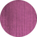 Round Abstract Pink Contemporary Rug, con26pnk