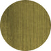 Round Abstract Brown Contemporary Rug, con26brn