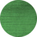 Round Abstract Emerald Green Contemporary Rug, con26emgrn