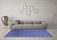 Machine Washable Abstract Blue Contemporary Rug, wshcon26blu