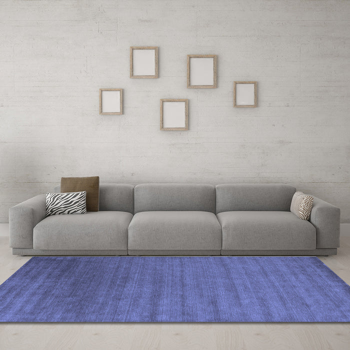 Machine Washable Abstract Blue Contemporary Rug in a Living Room, wshcon26blu