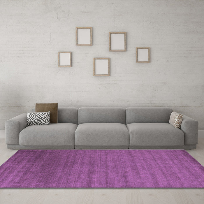 Machine Washable Abstract Purple Contemporary Area Rugs in a Living Room, wshcon26pur