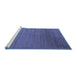 Sideview of Machine Washable Abstract Blue Contemporary Rug, wshcon26blu