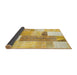 Thickness of Contemporary Caramel Brown Patchwork Rug, con2700