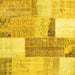 Square Patchwork Yellow Transitional Rug, con2700yw