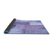 Sideview of Patchwork Blue Transitional Rug, con2700blu