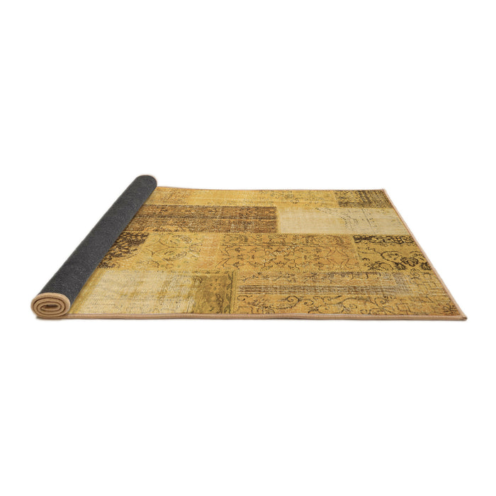 Sideview of Patchwork Brown Transitional Rug, con2700brn