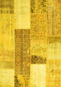 Patchwork Yellow Transitional Rug, con2700yw