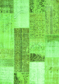 Patchwork Green Transitional Rug, con2700grn