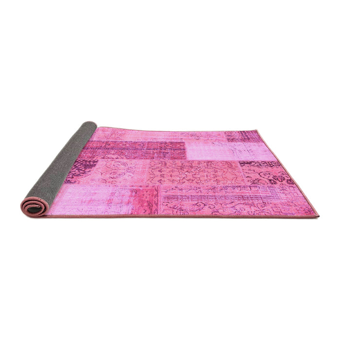 Sideview of Patchwork Pink Transitional Rug, con2700pnk