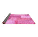 Sideview of Patchwork Pink Transitional Rug, con2700pnk