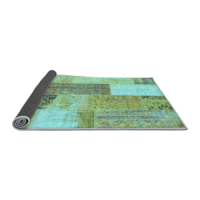 Sideview of Patchwork Light Blue Transitional Rug, con2700lblu