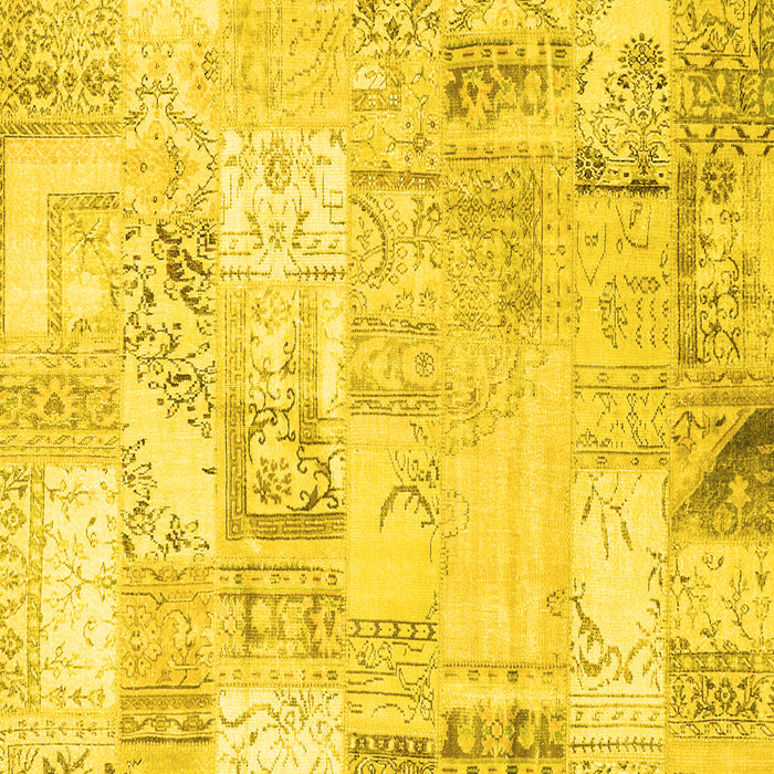 Patchwork Yellow Transitional Rug, con2701yw