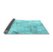 Sideview of Patchwork Light Blue Transitional Rug, con2701lblu