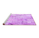 Sideview of Machine Washable Patchwork Purple Transitional Area Rugs, wshcon2701pur