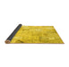 Sideview of Patchwork Yellow Transitional Rug, con2701yw