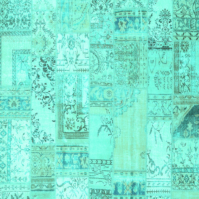 Patchwork Turquoise Transitional Rug, con2701turq