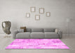 Machine Washable Patchwork Pink Transitional Rug in a Living Room, wshcon2701pnk