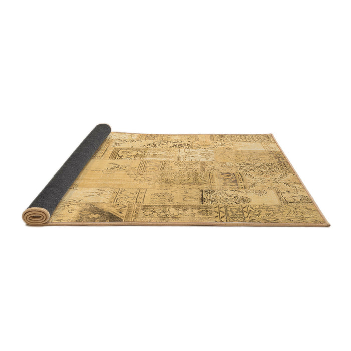 Sideview of Patchwork Brown Transitional Rug, con2701brn