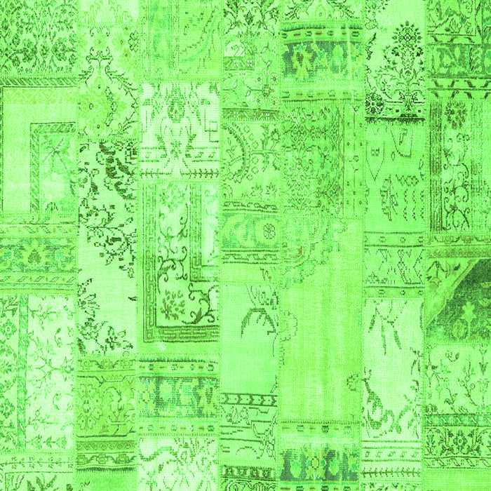 Patchwork Green Transitional Rug, con2701grn