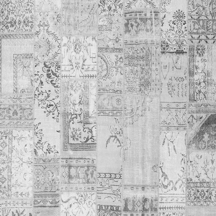 Serging Thickness of Machine Washable Patchwork Gray Transitional Rug, wshcon2701gry