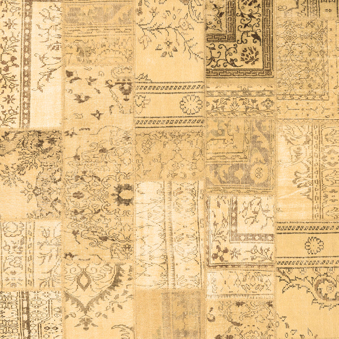 Machine Washable Patchwork Brown Transitional Rug, wshcon2702brn