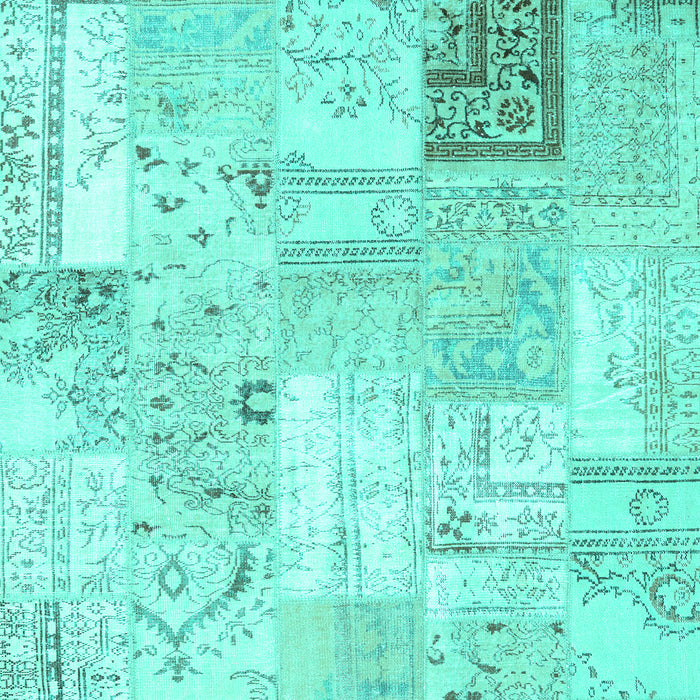 Patchwork Turquoise Transitional Rug, con2702turq