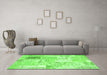 Machine Washable Patchwork Green Transitional Area Rugs in a Living Room,, wshcon2702grn