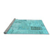 Sideview of Machine Washable Patchwork Light Blue Transitional Rug, wshcon2702lblu