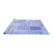 Sideview of Machine Washable Patchwork Blue Transitional Rug, wshcon2702blu