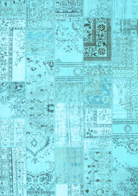 Patchwork Light Blue Transitional Rug, con2702lblu