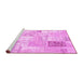 Sideview of Machine Washable Patchwork Pink Transitional Rug, wshcon2702pnk