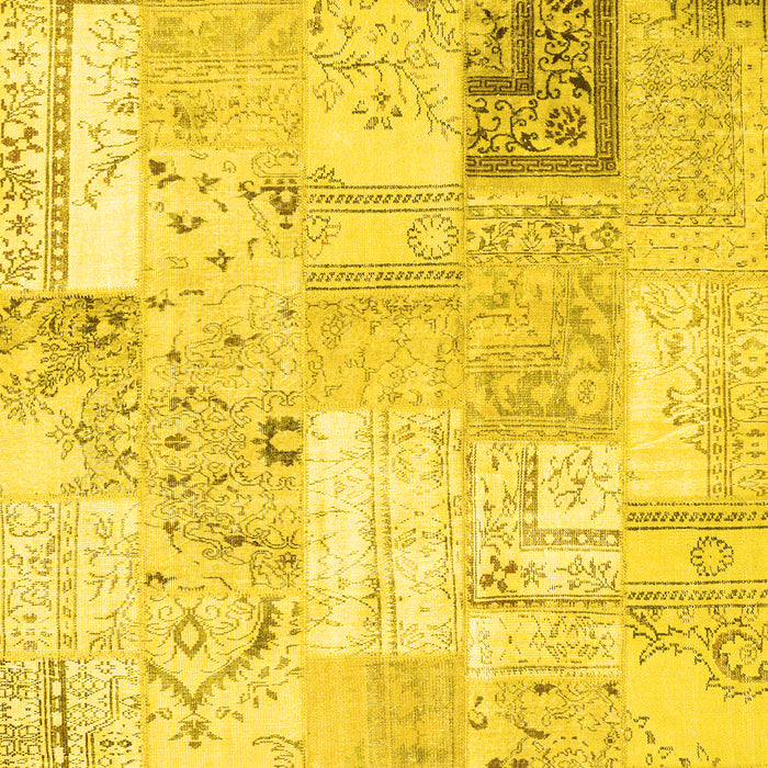 Patchwork Yellow Transitional Rug, con2702yw