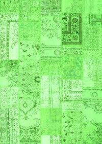 Patchwork Green Transitional Rug, con2702grn