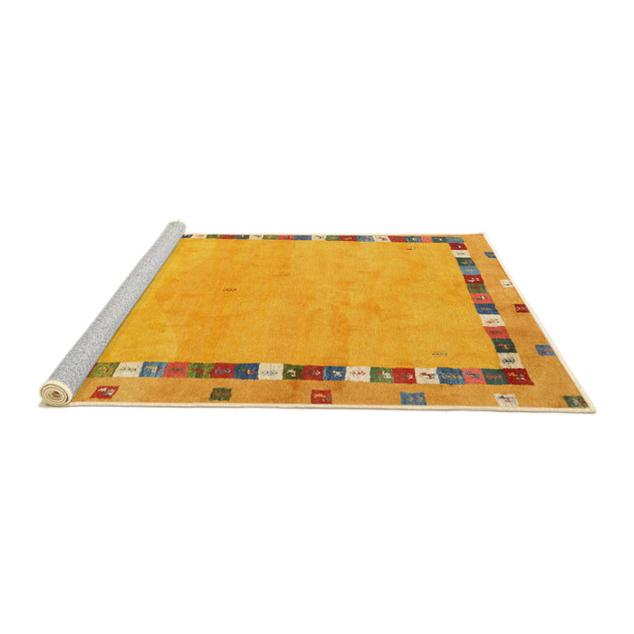 Serging Thickness of Machine Washable Contemporary Orange Rug, wshcon2703