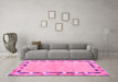 Machine Washable Abstract Purple Contemporary Area Rugs in a Living Room, wshcon2703pur